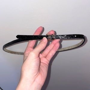 Miley Cyrus & Max Azria Walmart Y2K Black Glitter Skinny Belt